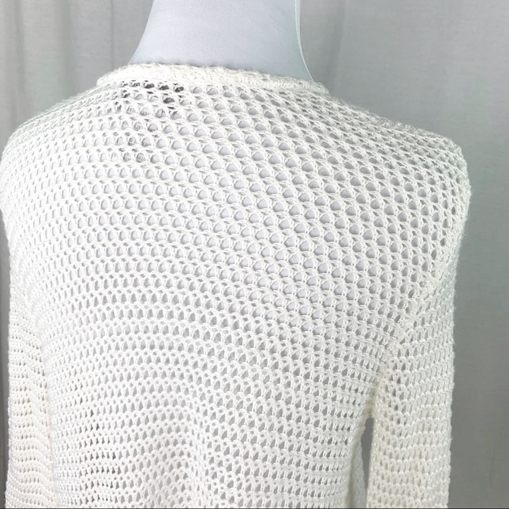 Fashion Avenue white loose knit open cardigan - Picture 7 of 10